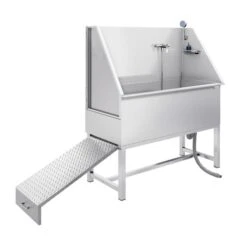 Haustierpflegewanne- Mit Rampe, Armatur Und Gelochtem Edelstahlboden -Berühmter Küchengeräte Laden HTPWEL 1 7148