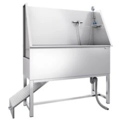 Haustierpflegewanne- Mit Rampe, Armatur Und Gelochtem Edelstahlboden -Berühmter Küchengeräte Laden HTPWEL 3 917f