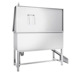 Haustierpflegewanne- Mit Rampe, Armatur Und Gelochtem Edelstahlboden -Berühmter Küchengeräte Laden HTPWEL 6 f7d2