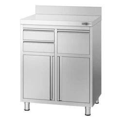 Kaffeebar-Arbeitsschrank - 800x600mm - 2 Schubladen, Ausklopfer & Aufkantung -Berühmter Küchengeräte Laden KASSEES CB001 3 1211