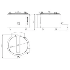 Elektro Kochkessel - 500 Liter - 45 KW - Indirekte Beheizung -Berühmter Küchengeräte Laden KKEOZ500 Zeichnung 0503