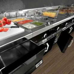 Elektroherd - 9,2 KW - 4 Platten Rund -Berühmter Küchengeräte Laden Loft links schwarz 064a