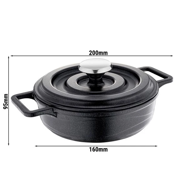 Mini Gußpfanne Mit Gußdeckel - Ø 140 Mm - Höhe 63 Mm 3 Mini Gußpfanne Mit Gußdeckel - Ø 140 Mm - Höhe 63 Mm