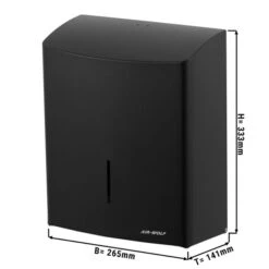 AIR-WOLF | Papierhandtuchspender - Für 600 Handtücher - Edelstahl - Schwarz