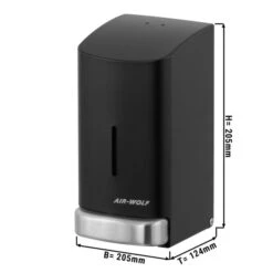 AIR-WOLF | Seifen- & Desinfektionsspender Mit Druckknopf - 800ml - Edelstahl - Schwarz