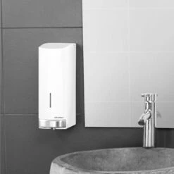 AIR-WOLF | Seifen- & Desinfektionsspender Mit Druckknopf - 1200ml - Edelstahl - Weiß -Berühmter Küchengeräte Laden SDSWAW12 7 7baf