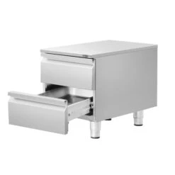 Schubladenschrank - Edelstahl - 400x560mm - 2 Schubladen -Berühmter Küchengeräte Laden SS2K456 E 2 49e1