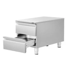 Schubladenschrank - Edelstahl - 400x660mm - 2 Schubladen -Berühmter Küchengeräte Laden SS2K466 E 2 d72d