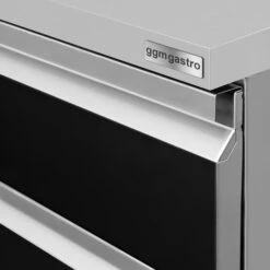 Schubladenschrank - Schwarz-Titan - 400x660mm - 2 Schubladen -Berühmter Küchengeräte Laden SS2K466 detail 1 458d