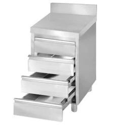 Schubladenschrank PREMIUM Mit 4 Schubladen & Aufkantung - 500x600mm -Berühmter Küchengeräte Laden SS4K57A clean d544 1