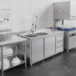 Spülschrank Mit 3 Schubladen - 2000x700mm - 2 Becken Links - Mit Aufkantung & Schiebetüren 14 Spülschrank Mit 3 Schubladen - 2000x700mm - 2 Becken Links - Mit Aufkantung & Schiebetüren -Berühmter Küchengeräte Laden SSIE207BL2 SS3IE467IMAGE 5638 1
