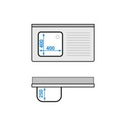 Spülschrank PREMIUM - 1000x600mm - Mit 1 Becken Links -Berühmter Küchengeräte Laden SSK106BL1 drawing 4629