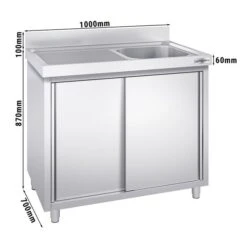 Spülschrank PREMIUM - 1000x700mm - Mit 1 Becken Rechts