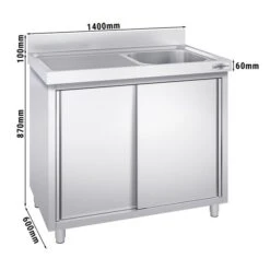 Spülschrank PREMIUM - 1400x600mm - Mit 1 Becken Rechts