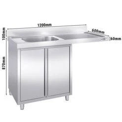 Spülmaschinen Spülschrank - 1200x700mm - Mit 1 Becken Links
