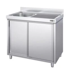 Spülschrank PREMIUM - 1600x600mm - Mit 1 Becken Links -Berühmter Küchengeräte Laden SSK166BL1 1 6b80