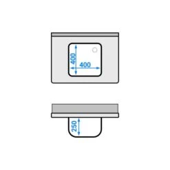 Spülschrank PREMIUM - 800x600mm - Mit 1 Becken -Berühmter Küchengeräte Laden SSK86BM1 drawing ec64