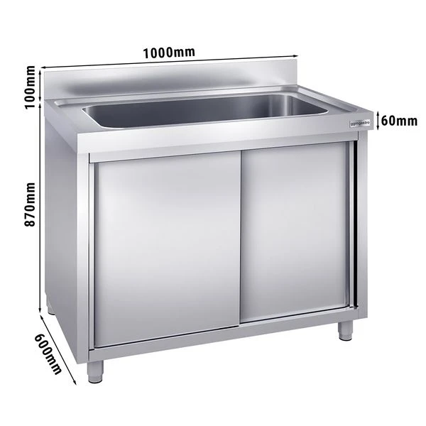 Topfspülschrank - 1000x600mm - Mit 1 Becken 3 Topfspülschrank - 1000x600mm - Mit 1 Becken