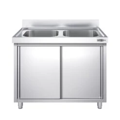Spülschrank PREMIUM - 1200x600mm - Mit 2 Becken Mittig -Berühmter Küchengeräte Laden SSR126BM2 1 b42f