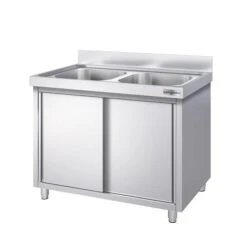 Spülschrank PREMIUM - 1600x600mm - Mit 2 Becken Mittig -Berühmter Küchengeräte Laden SSR166BM2 2 9e39