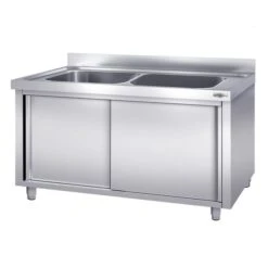 Topfspülschrank - 1600x600mm - Mit 2 Becken -Berühmter Küchengeräte Laden SSR166T2 2 fc01