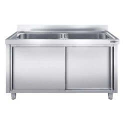 Topfspülschrank - 1600x700mm - Mit 2 Becken -Berühmter Küchengeräte Laden SSR167T2 1 6601