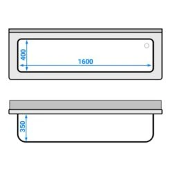 Topfspülschrank - 1800x600mm - Mit 1 Becken -Berühmter Küchengeräte Laden SSR186T1 drawing 4ffc