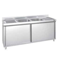 Spülschrank PREMIUM - 1800x700mm - Mit 2 Becken Mittig -Berühmter Küchengeräte Laden SSR187BM2 2 319f