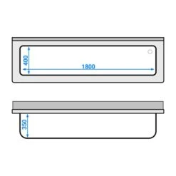 Topfspülschrank - 2000x600mm - Mit 1 Becken 13 Topfspülschrank - 2000x600mm - Mit 1 Becken -Berühmter Küchengeräte Laden SSR206T1 drawing e076
