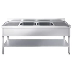 Spültisch PREMIUM - 2000x700mm - Mit Grundboden & 2 Becken Mittig 10 Spültisch PREMIUM - 2000x700mm - Mit Grundboden & 2 Becken Mittig -Berühmter Küchengeräte Laden STK207BM2 2 8473