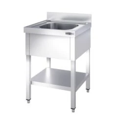 Spültisch PREMIUM - 600x600mm - Mit Grundboden & 1 Becken -Berühmter Küchengeräte Laden STK66BM1 1 141c