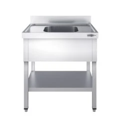 Spültisch PREMIUM - 800x600mm - Mit Grundboden & 1 Becken -Berühmter Küchengeräte Laden STK86BM1 1 78ee