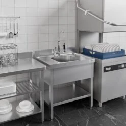 Spültisch PREMIUM - 800x700mm - Mit Grundboden & 1 Becken -Berühmter Küchengeräte Laden STK87BM1IMAGE 3d82