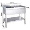 Spültisch PREMIUM - 1600x600mm - Mit Grundboden & 1 Becken Links -Berühmter Küchengeräte Laden STR166BL1 0 9edc