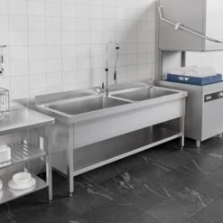 Topf - Spültisch Mit Grundboden - 1800x700mm - 2 Becken - B800xT500xH350mm -Berühmter Küchengeräte Laden STR187T2IMAGE 35d4 2