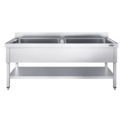 Topf - Spültisch Mit Grundboden - 1800x700mm - 2 Becken - B800xT500xH350mm -Berühmter Küchengeräte Laden STR187T2 1 e11e 2