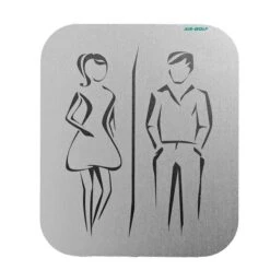 AIR-WOLF | Türschild "Toilette" - Selbstklebend - Edelstahl