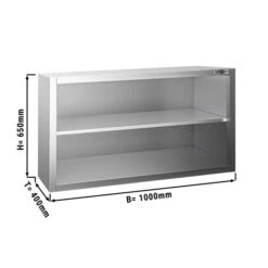 Edelstahl Wandhängeschrank PREMIUM - 1000x400mm - Ohne Schiebetür - 650mm Hoch -Berühmter Küchengeräte Laden WOK104 0 bac8 3