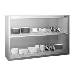 Edelstahl Wandhängeschrank PREMIUM - 1000x400mm - Ohne Schiebetür - 800mm Hoch -Berühmter Küchengeräte Laden WOK108 2 59e0