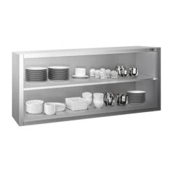 Edelstahl Wandhängeschrank PREMIUM - 1400x400mm - Ohne Schiebetür - 650mm Hoch -Berühmter Küchengeräte Laden WOK144 2 a599