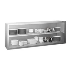 Edelstahl Wandhängeschrank PREMIUM - 1800x400mm - Ohne Schiebetür - 650mm Hoch -Berühmter Küchengeräte Laden WOK184 2 848a