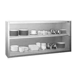 Edelstahl Wandhängeschrank PREMIUM - 2000x400mm - Ohne Schiebetür - 800mm Hoch -Berühmter Küchengeräte Laden WOK208 2 822c