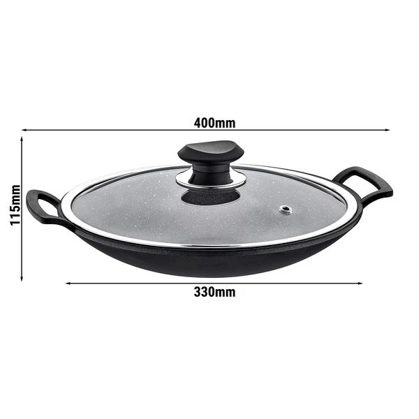 Wok Ø 300 Mm Antihaft Mit Glasdeckel 3 Wok Ø 300 Mm Antihaft Mit Glasdeckel