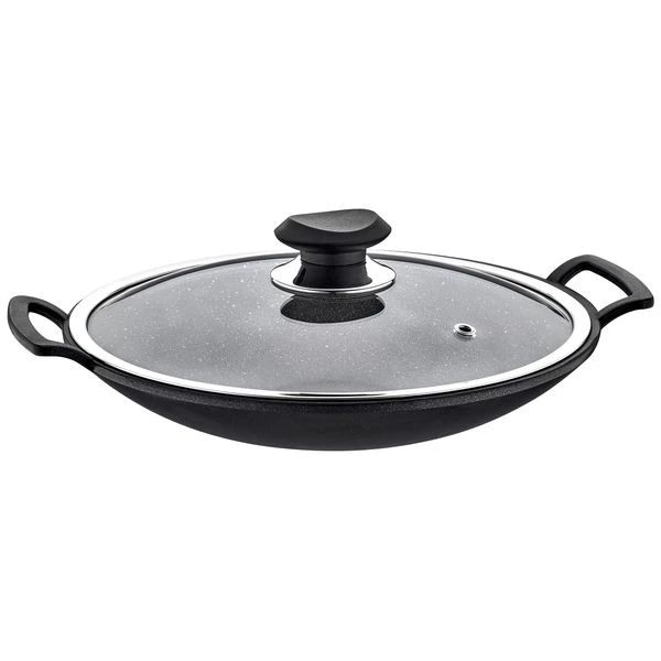 Wok Ø 300 Mm Antihaft Mit Glasdeckel 4 Wok Ø 300 Mm Antihaft Mit Glasdeckel – Bild 2