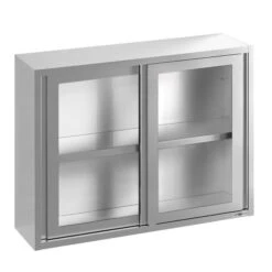 Edelstahl Wandhängeschrank - 1200x400mm - Mit Glasschiebetür - 1000mm Hoch -Berühmter Küchengeräte Laden WSI1210 001 1f74