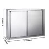 Edelstahl Wandhängeschrank PREMIUM - 1000x400mm - Mit Schiebetür - 1000mm Hoch -Berühmter Küchengeräte Laden WSK1010 0 546f