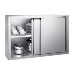 Edelstahl Wandhängeschrank PREMIUM - 1000x400mm - Mit Schiebetür - 800mm Hoch -Berühmter Küchengeräte Laden WSK108 2 a83b