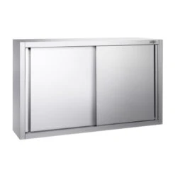 Edelstahl Wandhängeschrank PREMIUM - 1200x400mm - Mit Schiebetür - 800mm Hoch -Berühmter Küchengeräte Laden WSK128 1 37e2
