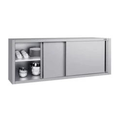 Edelstahl Wandhängeschrank ECO - 2000x400mm - Mit Schiebetür - 650mm Hoch -Berühmter Küchengeräte Laden WSK204 ECO 2 0e29