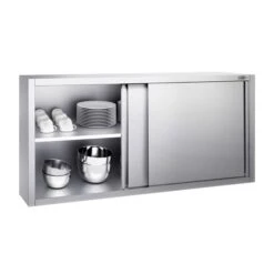 Edelstahl Wandhängeschrank PREMIUM - 2000x400mm - Mit Schiebetür - 800mm Hoch -Berühmter Küchengeräte Laden WSK208 2 fd2c